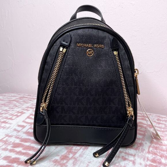 NWT MSRP$278 Michael Kors Brooklyn XS Convertible  Backpack Bag Handbag Black